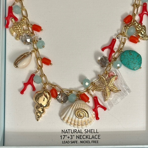 House of Harlow 1960 Gold Necklace with Shell Charms - Picture 2 of 7